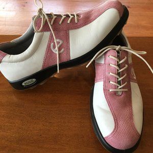 Ecco Spikeless Golf Shoes Size 8 Pink/White
